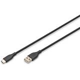 DIGITUS USB 2.0 Kabel Typ C -A Silikon St/St 0.5m black