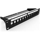 DIGITUS Patchpanel 1HE 12-Port Modular schw.