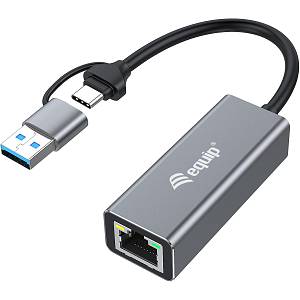 Equip Adapter USB-C -> RJ45 10/100/1000/2500 Mbps + USB-A