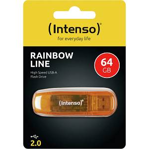 STICK RAMU 64GB Intenso Rainbow Line / orange