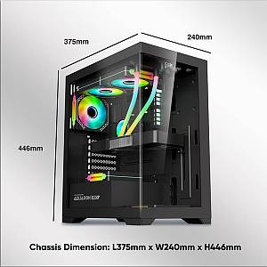 Armaggeddon Gaming Case ATX AQUARON PRO Black