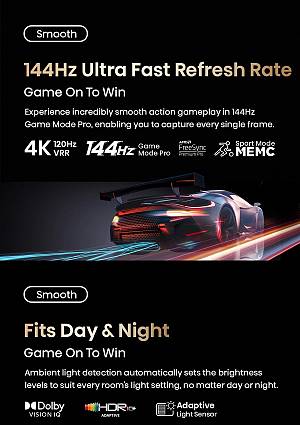 Hisense 65UXKQ  65 4K Smart QLED MINI LED 120hz Gaming TV