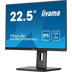 57.2cm/22.5 (1920x1200) iiyama ProLite XUB2395WSU-B5 16:10 IPS 4ms 75Hz VGA HDMI DisplayPort USB VESA Speaker HAS Pivot Black