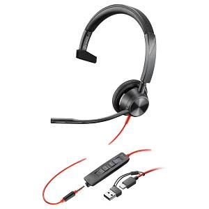 HP Poly Headset Blackwire C3315-M Mono USB-C/A & 3.5 mm Teams