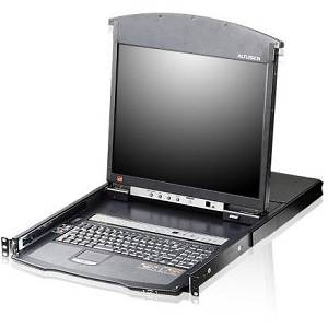 ATEN KL1516AiM KVM Over-IP Switch 43cm TFT VGA PS/2-USB ber Kat 5 16 Ports Deutsch