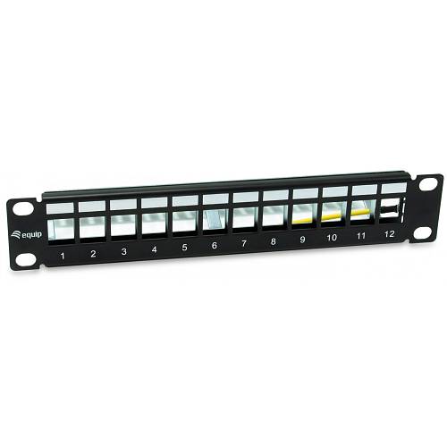 Equip Patchpanel 12x Cat6A 10 FTP 1HE Keystone Montage sw