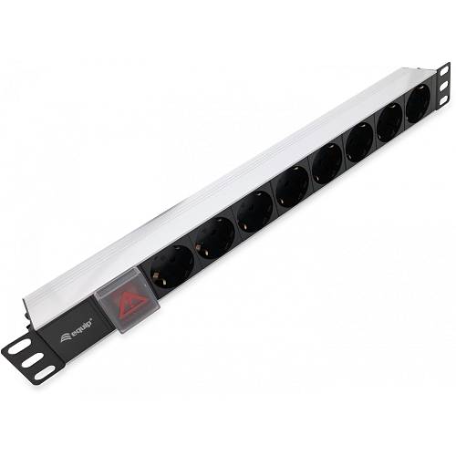 Equip Steckdosenleiste 19(1HE)8fach Schukon. 1.8m Alu Sch