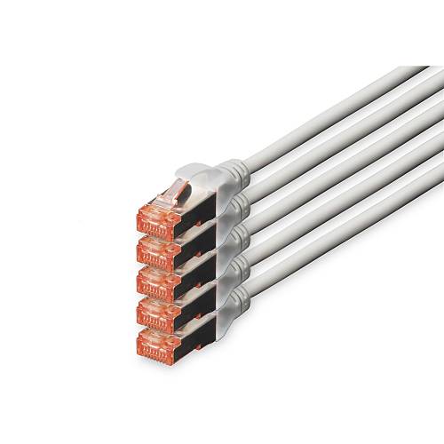 DIGITUS CAT 6 S/FTP Patchkabel. 5 Stück. 15m. grau