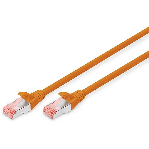 DIGITUS Patchkabel Cat6 S/FTP 2xRJ45 0.5m oran Hebelschuzu Polybeutel