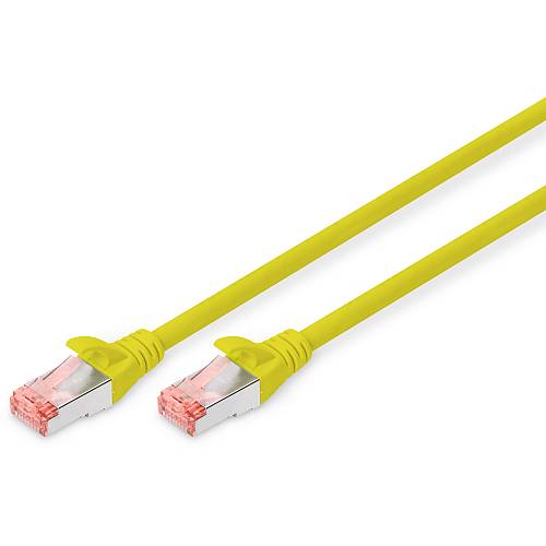 DIGITUS Patchkabel Cat6 S/FTP 2xRJ45 1.0m yellow Hebelschutz Polybeutel