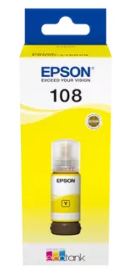 Epson Ink Yellow 108, 1 X 70.0 Ml, 2, 100 (10x15cm) Photos, For L18050, L8050