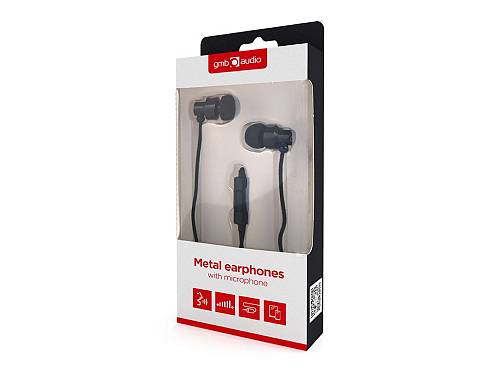 gembird Metallkopfhörer mit Mikro Paris Klinke schwarz