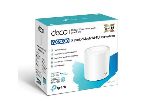 TP-Link AX3000 Whole Home Mesh WiFi6 3? Gigabit Ports (1-pack) (Deco X50)