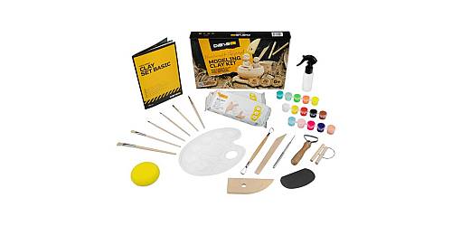 DIBYS MODELLIERMASSE-SET MIT WEIßEM TON UND WERKZEUG-SET