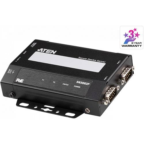 ATEN SN3002P 2-Port RS-232 Secure Device Server PoE