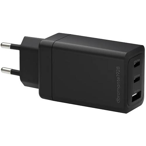 dbramante1928 re-charge - Netzteil - 65 Watt - 3 Ausgabeanschlussstellen (2 x USB-C. USB) - Schwarz