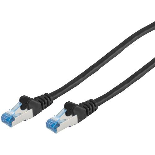 Patchkabel CAT6a RJ45 S/FTP PiMF 0.5m Schwarz