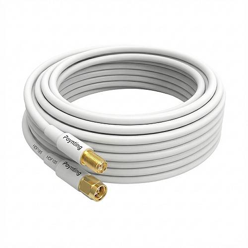 Poynting Antennen Zubehör Kabel A-CAB-144 5mTwin Pair HDF195 SMA (M) zu SMA (F) white Gold beschichtet