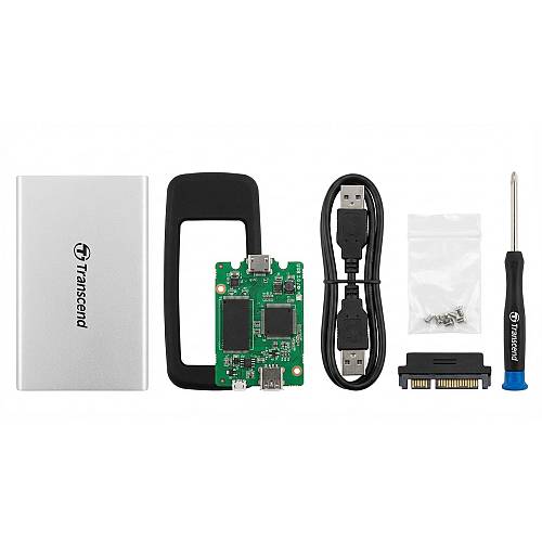 TRANSCEND StoreJet 25CK3 SSD/HDD 0GB extern 6.4cm 2.5Zoll SATA 6GB/s Upgrade Kit Leergehäuse