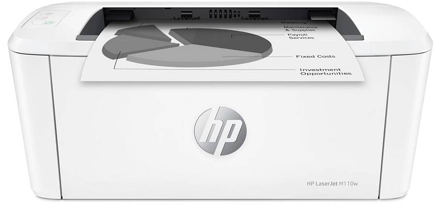 Hp Printer Laser Monochrome Business M110W A4, Print, 20PPM, 600 X 600 Dpi, 32MB, Dc:8K, 1-3 Users, Air Print, USB, Wifi, 2YW, White