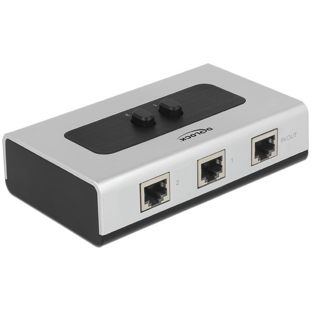 DELOCK Umschalter RJ45 10/100/1000mbps 2 Port manuell bidirektional