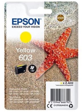 Epson Ink Cartridge Yellow 603, 1 X 2.4 Ml, Wf-2850, Wf-2870, Xp-2100, Xp-2150, Xp-3100, Xp-3150, 130 Pages