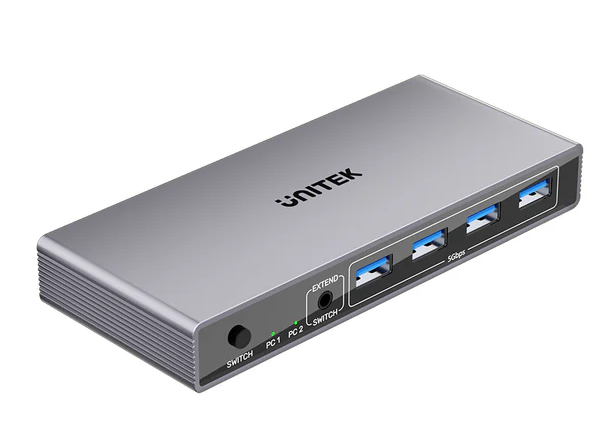 Unitek KVM DisplayPort Switch 2-1 8K60Hz with 4-Port USB 3.0 V1310A