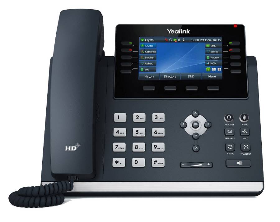 Yealink IP Phone Desktop PoE 4.3 Gigabit, USB, Expansion, Color Screen T46U