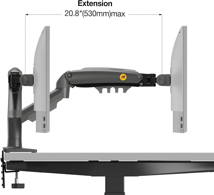 NBMounts F80 Single Arm Gas Desk Monitor Mount (updated version)