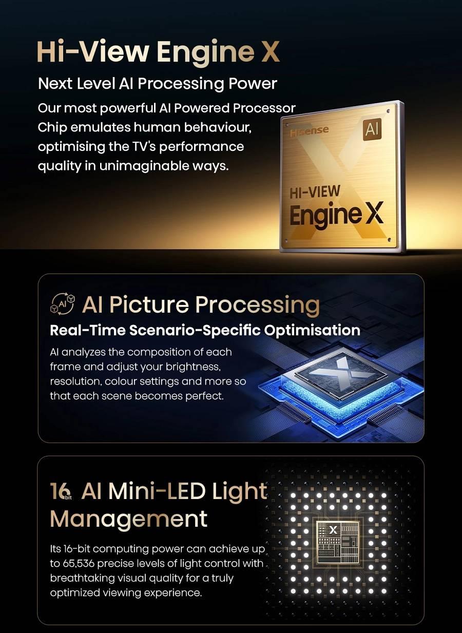 Hisense 65UXKQ  65 4K Smart QLED MINI LED 120hz Gaming TV