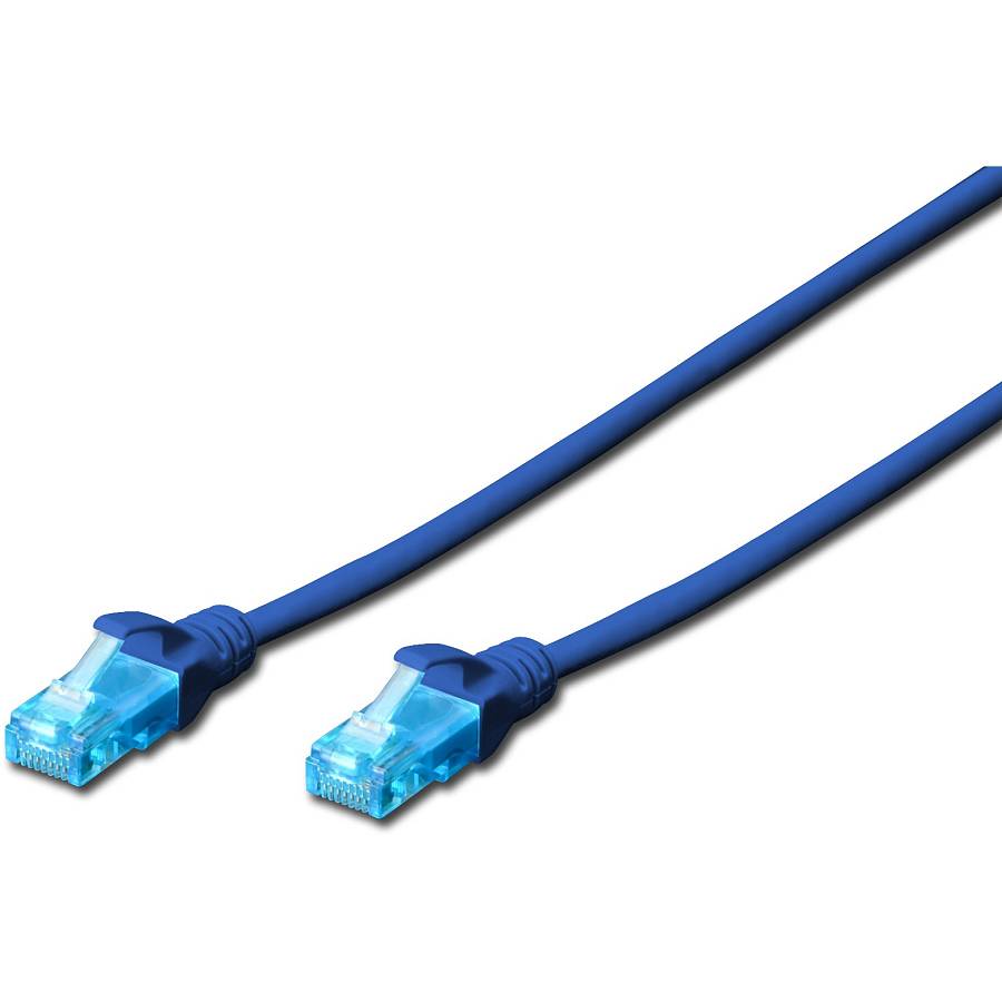 DIGITUS Patchkabel Cat5e U/UTP 2xRJ45 1.0m CCA blau Hebels. Polybeutel